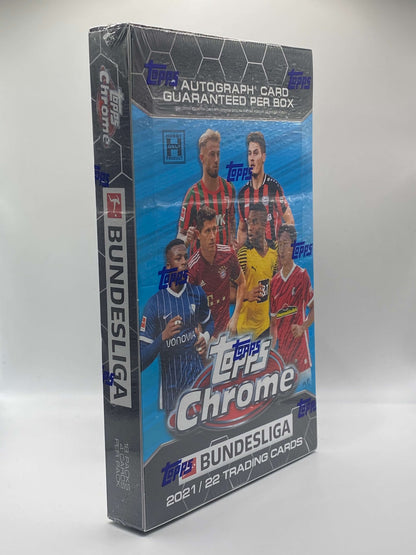 Topps Chrome Bundesliga 2021/22 Fußball Hobby Box – 1 Autogramm garantiert