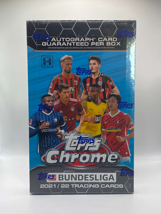 Topps Chrome Bundesliga 2021/22 Fußball Hobby Box – 1 Autogramm garantiert