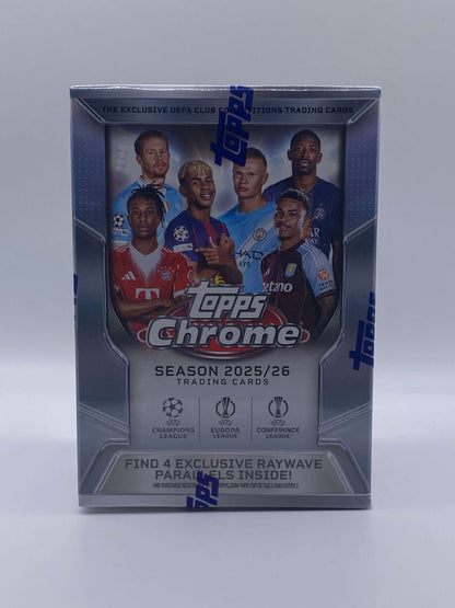 Topps Chrome UCC Fußball Blaster Box 2025/26