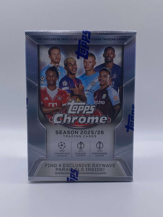 Topps Chrome UCC Fußball Blaster Box 2025/26